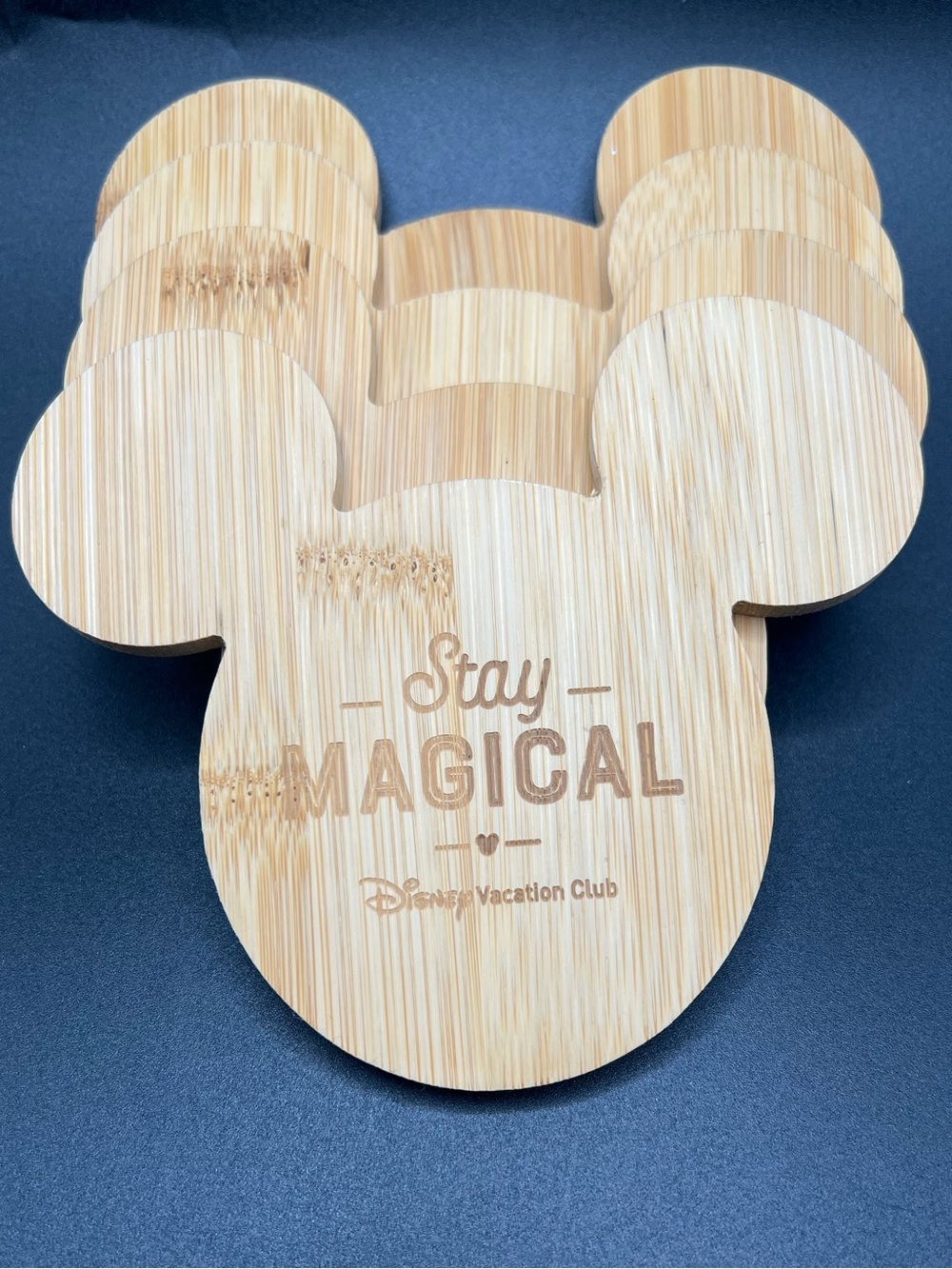 ✨ Disney Vacation Club Mickey Bamboo Coasters Set